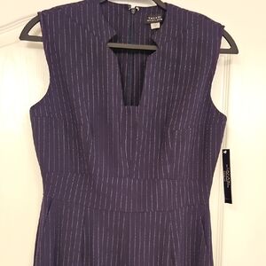 NWT Tahari Navy Jumpsuit with Pinstripes